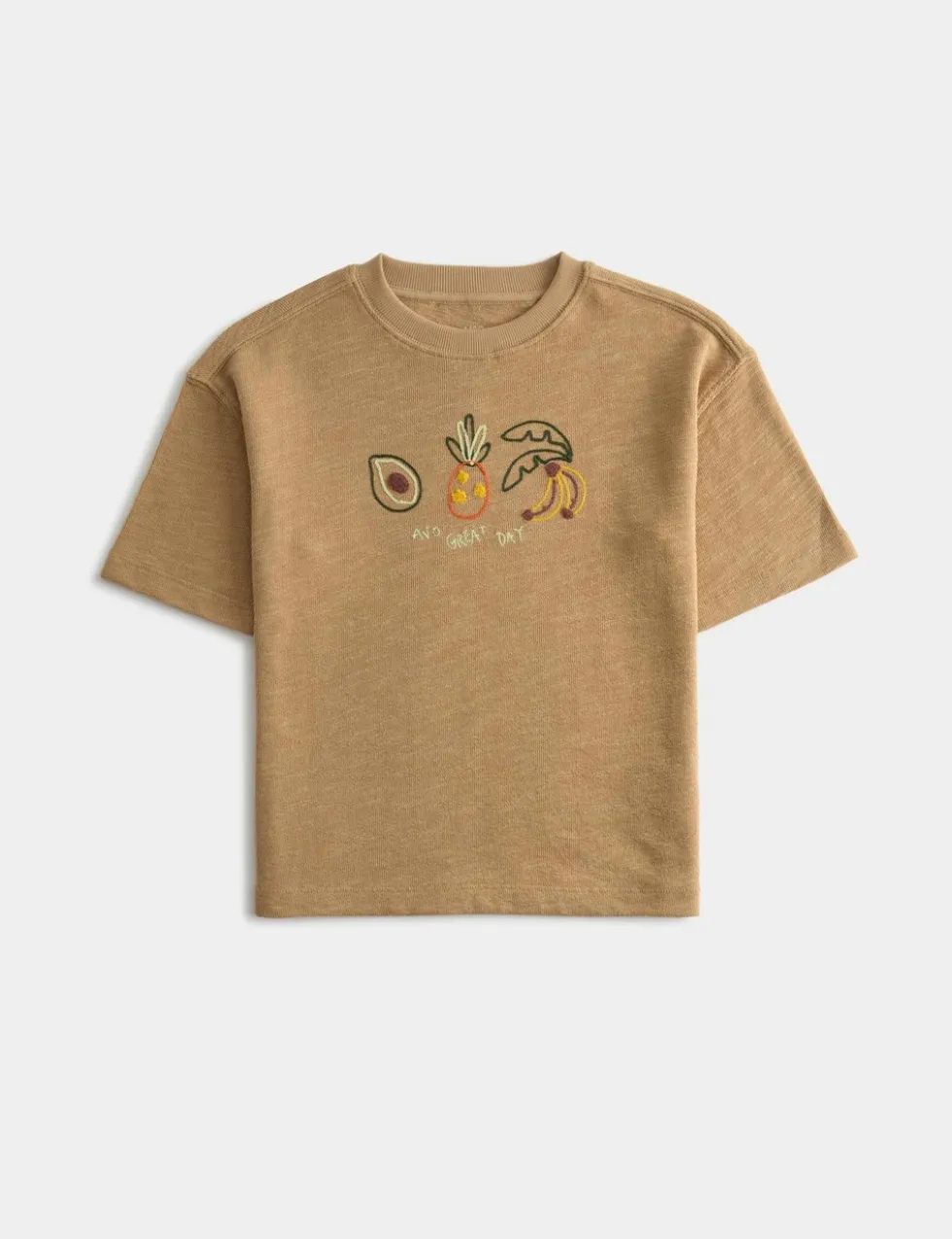 Pure Cotton Textured Embroidered T-Shirt (2-8 Yrs)
