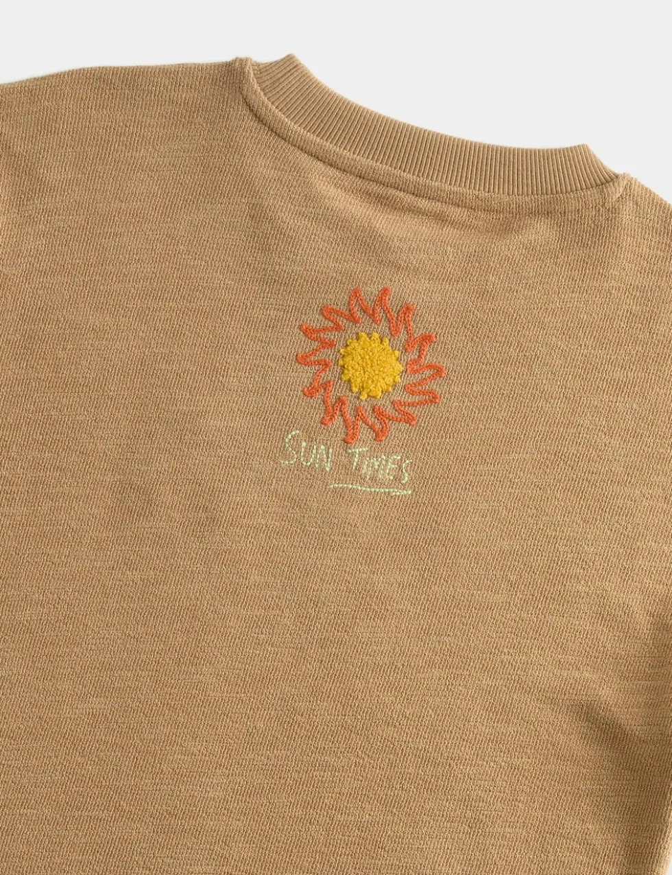 Pure Cotton Textured Embroidered T-Shirt (2-8 Yrs)