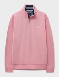 Pure Cotton Textured Half Zip Jumper