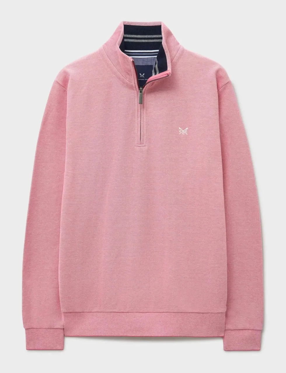 Pure Cotton Textured Half Zip Jumper