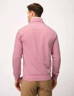 Pure Cotton Textured Half Zip Jumper