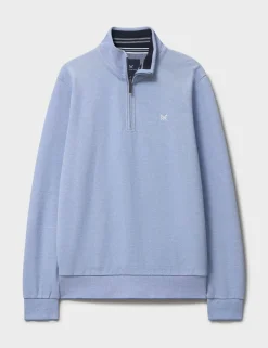 Pure Cotton Textured Half Zip Jumper