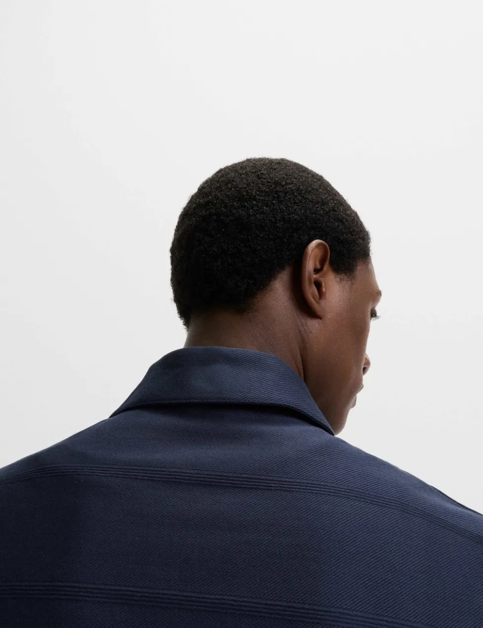 Pure Cotton Textured Half Zip Sweatshirt