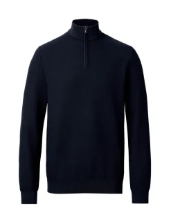 Pure Cotton Textured Half-Zip Jumper