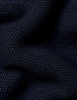 Pure Cotton Textured Half-Zip Jumper