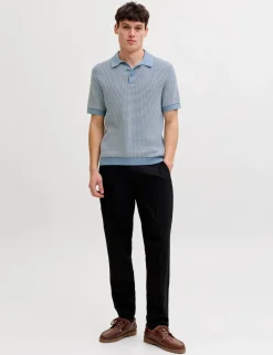 Pure Cotton Textured Knitted Polo Shirt