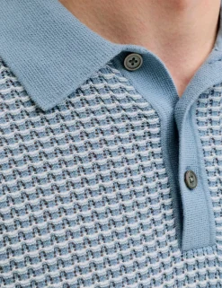 Pure Cotton Textured Knitted Polo Shirt