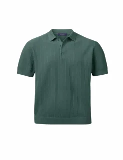 Pure Cotton Textured Knitted Polo Shirt