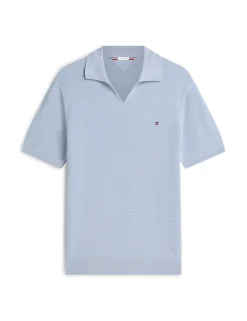 Pure Cotton Textured Knitted Polo Shirt