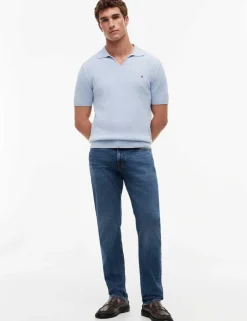 Pure Cotton Textured Knitted Polo Shirt
