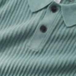 Pure Cotton Textured Knitted Polo Shirt