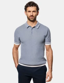 Pure Cotton Textured Knitted Polo Shirt