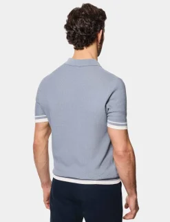 Pure Cotton Textured Knitted Polo Shirt