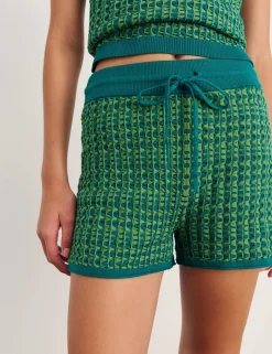 Pure Cotton Textured Knitted Shorts