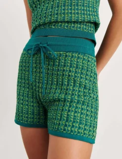 Pure Cotton Textured Knitted Shorts