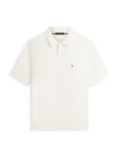 Pure Cotton Textured Knitted Polo Shirt