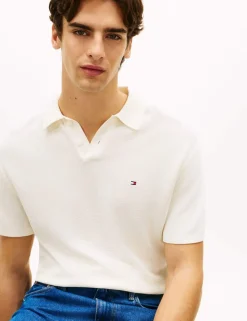 Pure Cotton Textured Knitted Polo Shirt