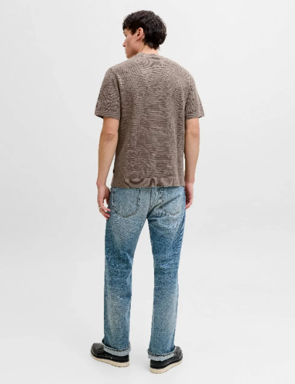 Pure Cotton Textured Knitted Crew Neck