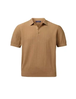 Pure Cotton Textured Knitted Polo Shirt