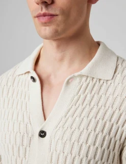Pure Cotton Textured Knitted Shirt