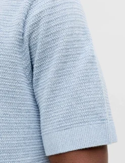 Pure Cotton Textured Knitted Crew Neck