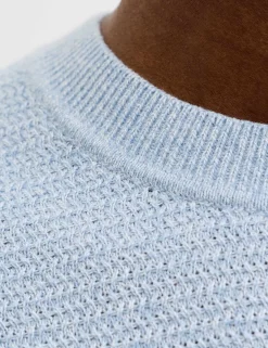 Pure Cotton Textured Knitted Crew Neck