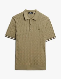 Pure Cotton Textured Knitted Polo Shirt