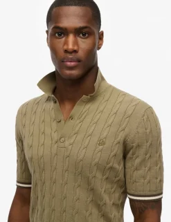Pure Cotton Textured Knitted Polo Shirt