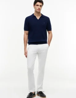 Pure Cotton Textured Knitted Polo Shirt