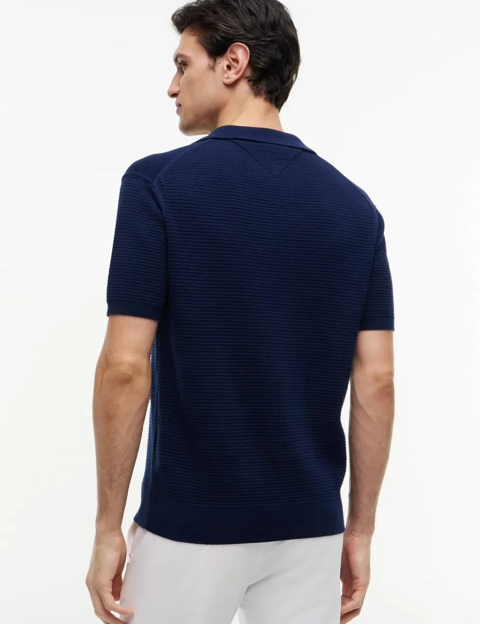 Pure Cotton Textured Knitted Polo Shirt