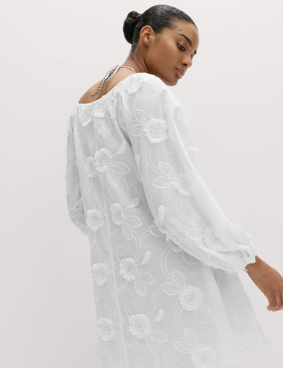 Pure Cotton Textured Midi Beach Dress