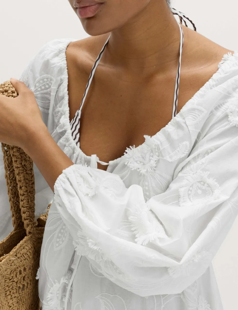 Pure Cotton Textured Midi Beach Dress