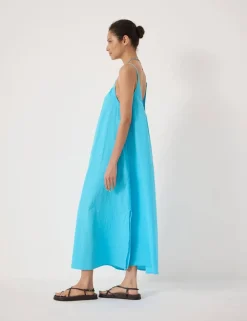 Pure Cotton Textured Midi Beach Dress