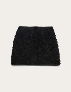 Pure Cotton Textured Mini A-Line Skirt