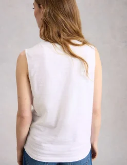 Pure Cotton Textured Notch Neck Vest