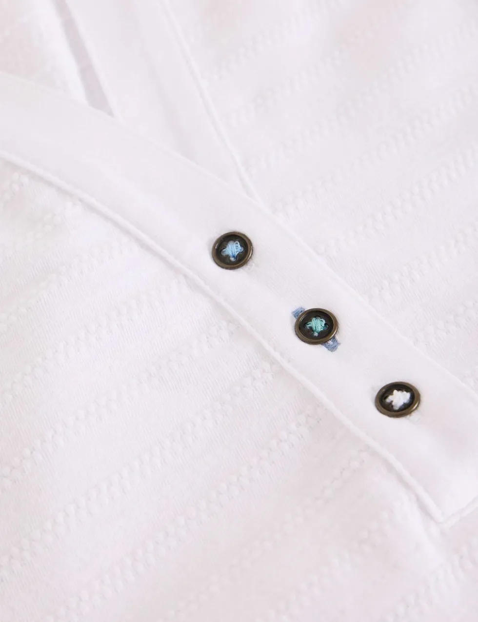 Pure Cotton Textured Notch Neck Vest