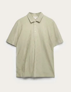 Pure Cotton Textured Polo Shirt