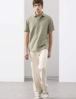 Pure Cotton Textured Polo Shirt