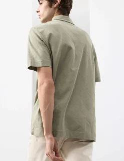 Pure Cotton Textured Polo Shirt