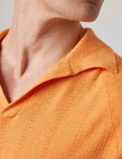 Pure Cotton Textured Polo Shirt