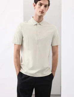 Pure Cotton Textured Polo Shirt