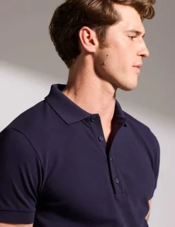 Pure Cotton Textured Polo Shirt