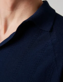 Pure Cotton Textured Polo Shirt