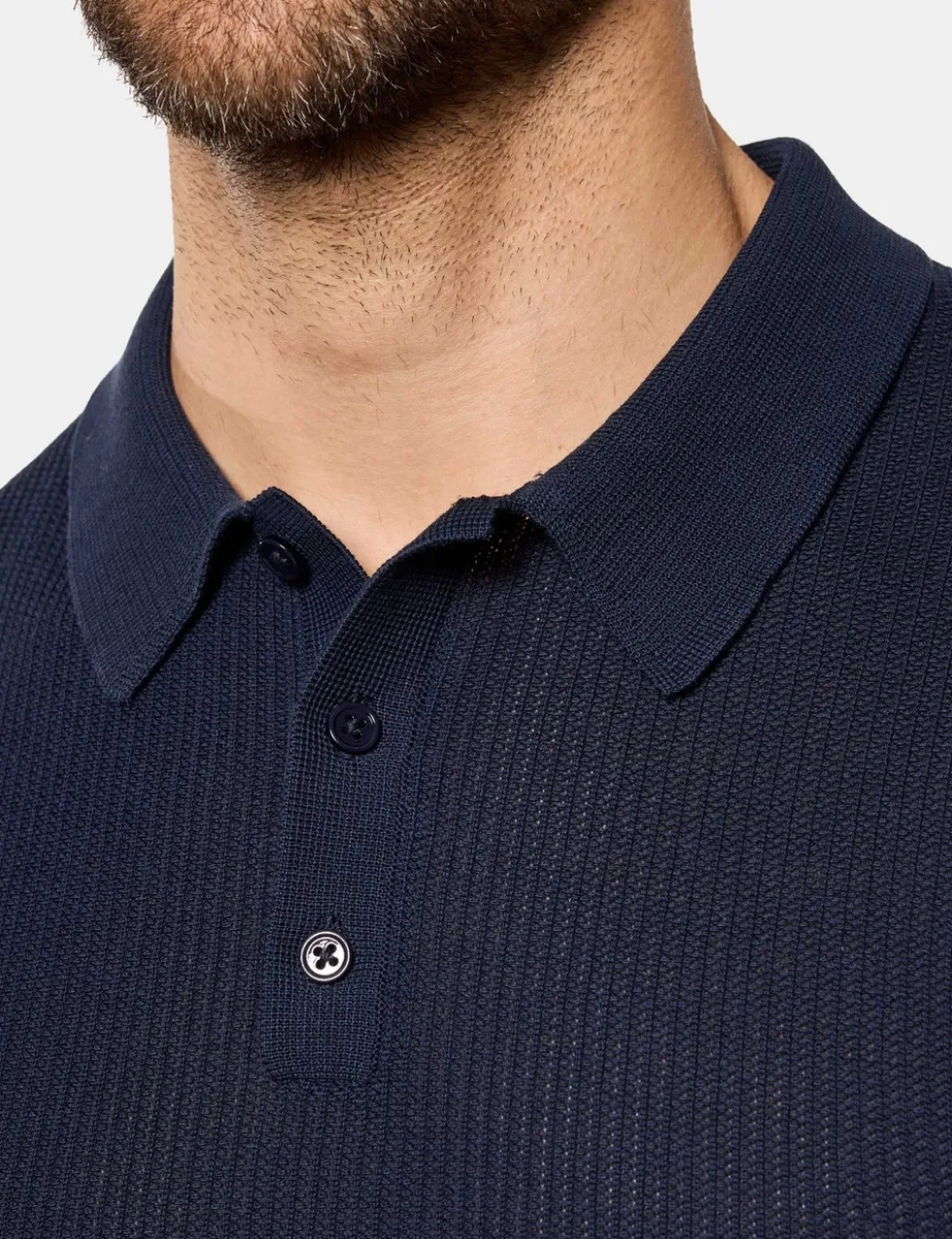 Pure Cotton Textured Polo Shirt