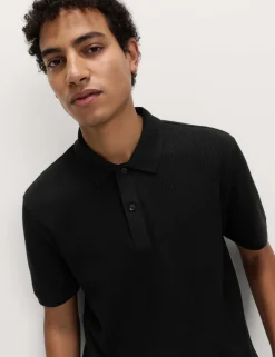 Pure Cotton Textured Polo Shirt