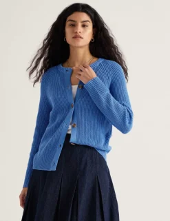 Pure Cotton Textured Relaxed Cardigan