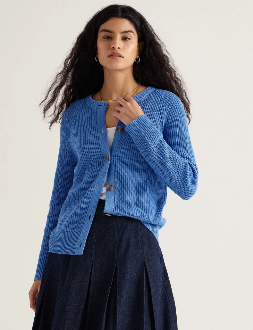 Pure Cotton Textured Relaxed Cardigan