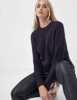 Pure Cotton Textured Relaxed Jumper