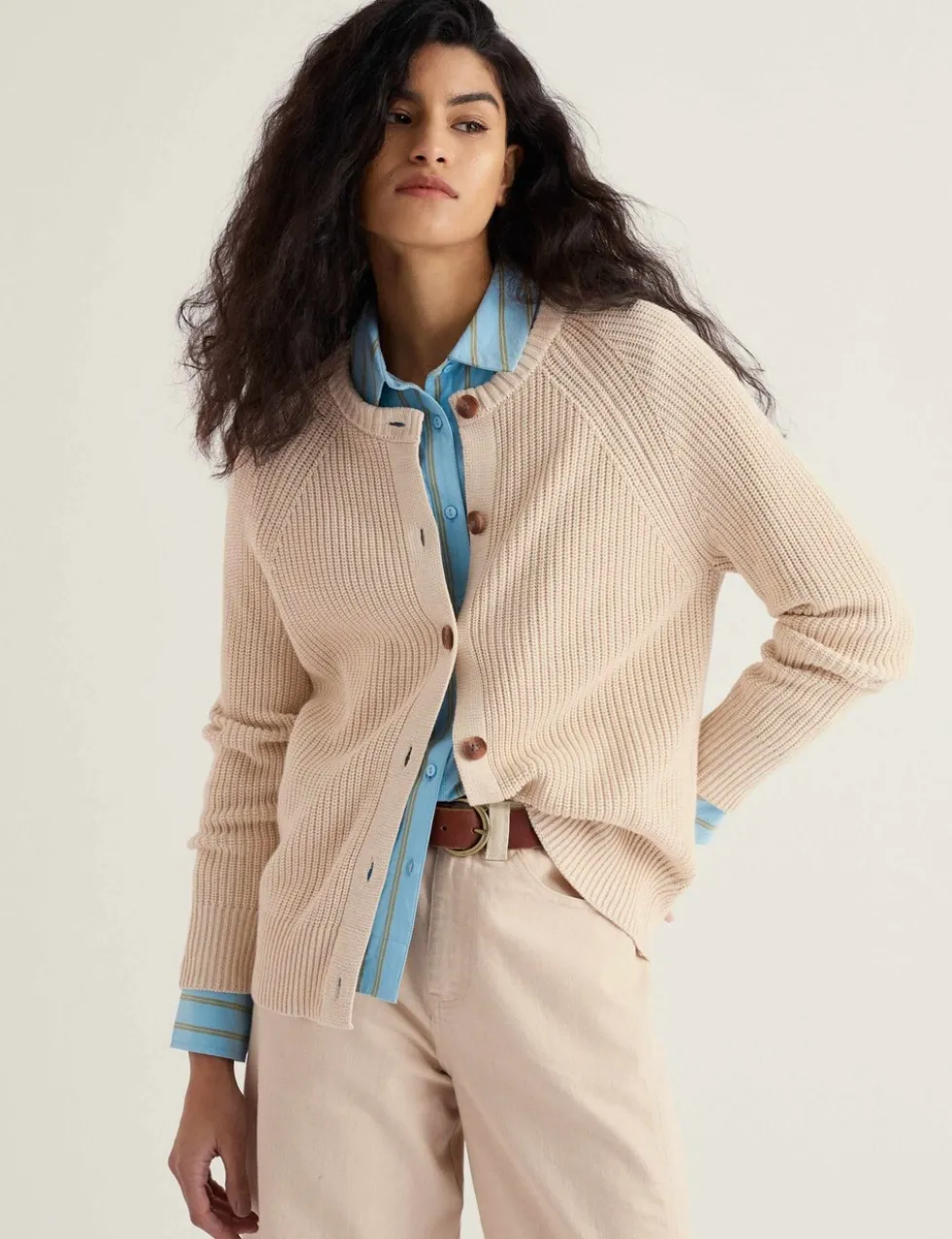 Pure Cotton Textured Relaxed Cardigan