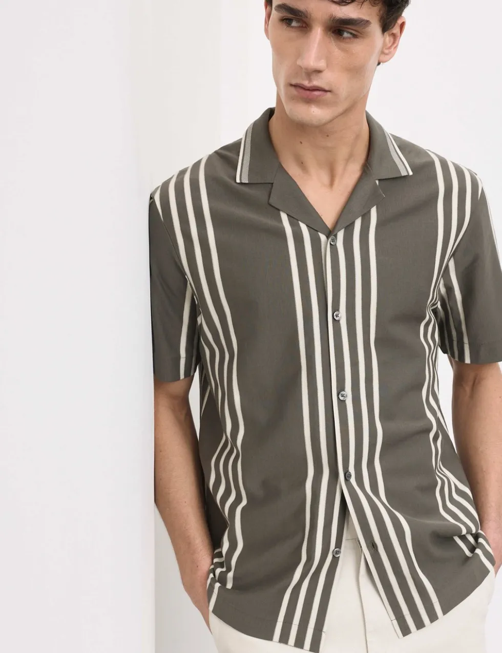 Pure Cotton Textured Revere Polo Shirt